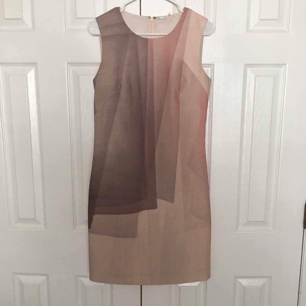 Elie Tahari Career Dress in Pink, Blush, and Grey